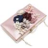 meilun Women’s Pearl Clutch Purses Glliter Banquet Handbag Evening Bags(Flowerpink)