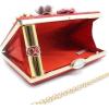 meilun Women’s Pearl Clutch Purses Glliter Banquet Handbag Evening Bags(Flowerred)