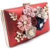 meilun Women’s Pearl Clutch Purses Glliter Banquet Handbag Evening Bags(Flowerred)