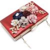 meilun Women’s Pearl Clutch Purses Glliter Banquet Handbag Evening Bags(Flowerred)