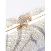 meilun Women’s Pearl Clutch Purses Glliter Banquet Handbag Evening Bags(White 1)