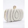 meilun Women’s Pearl Clutch Purses Glliter Banquet Handbag Evening Bags(White 1)
