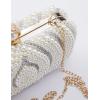 meilun Women’s Pearl Clutch Purses Glliter Banquet Handbag Evening Bags(White 1)