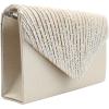 meilun Women’s Pearl Clutch Purses Glliter Banquet Handbag Evening Bags(Y3 Beige)