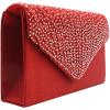 meilun Women’s Pearl Clutch Purses Glliter Banquet Handbag Evening Bags(Y3 Red)
