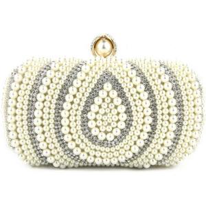 meilun Women’s Pearl Clutch Purses Glliter Banquet Handbag Evening Bags(Gold 1)