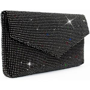 meilun Women’s Pearl Clutch Purses Glliter Banquet Handbag Evening Bags(Y1 Black)