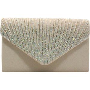 meilun Women’s Pearl Clutch Purses Glliter Banquet Handbag Evening Bags(Y3 Beige)