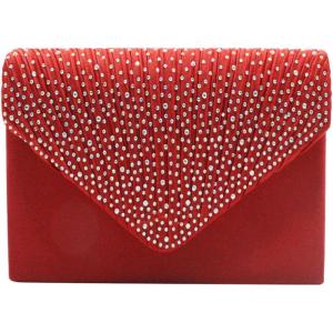meilun Women’s Pearl Clutch Purses Glliter Banquet Handbag Evening Bags(Y3 Red)