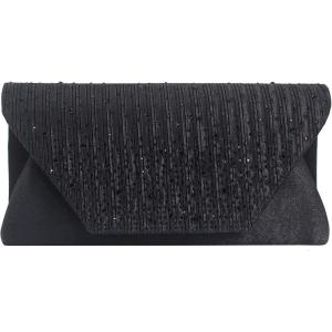 meilun Women’s Pearl Clutch Purses Glliter Banquet Handbag Evening Bags(Y4 Black)