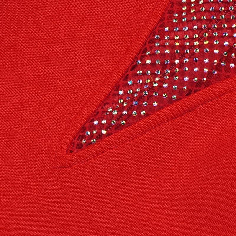 imagemeilun Sexy Mesh VNeck Party Dress Sleeveless Bandage Bodycon Dress Wedding Guest DressRed