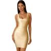 meilun Bodycon Bandage Dress Women’s Classic Strap Pencil Cocktail Party Club Mini Dress(Gold)