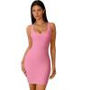 meilun Bodycon Bandage Dress Women’s Classic Strap Pencil Cocktail Party Club Mini Dress(Pink)