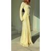 Lace-Trimmed Long-Sleeved Maxi Dress Elegant Autumn/Winter Casual Dress