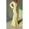 Lace-Trimmed Long-Sleeved Maxi Dress Elegant Autumn/Winter Casual Dress