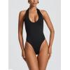 Bodysuit Maxi Dress Set Backless Tie Split Seaside Vacation Party Dresses(Black)