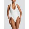 Bodysuit Maxi Dress Set Backless Tie Split Seaside Vacation Party Dresses(White)