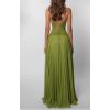 One- Shoulder Strapless Waist-Baring Set Dress Seductive Solid-Colour Maxi Dress(Green)