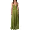 One- Shoulder Strapless Waist-Baring Set Dress Seductive Solid-Colour Maxi Dress(Green)