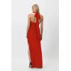 Floral Maxi Dress Elegant Lace Up Backless Daily Seaside Banquet Exhibition Gowns(Red)