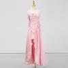 Split-Front 3D Floral Dress with Collage Design Strapless Maxi Dress for Summer(Pink)
