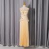 meilun Sleeveless Strapless Top with 3D Floral Detail and Cinched Waist + High-Waisted Pleated Skirt(Yellow)