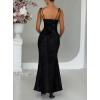 meilun Sleeveless Printed Halter Neck Dress Backless Hip-Exposing Fishtail Maxi Dress(Black)