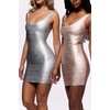 meilun Bodycon Bandage Dress Women’s Classic Strap Pencil Cocktail Party Club Mini Dress(Silver)