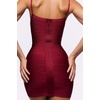 meilun Bandage Mini Dress Casual Strappy Classic Strapless Party Dress(Wine)