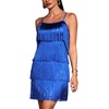 Women’s Spaghetti Strap Cocktail Dresses Flapper Dresses 20s Gatsby Tassel Short Dresses Prom Party Dress