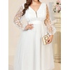 meilun Plus Size Mesh Dress Long Sleeve See Through Wedding Bridesmaid Dresses Gowns