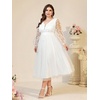 meilun Plus Size Mesh Dress Long Sleeve See Through Wedding Bridesmaid Dresses Gowns