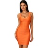 meilun Bodycon Bandage Dress Women’s Classic Strap Pencil Cocktail Party Club Mini Dress(Orange)