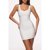 meilun Bodycon Bandage Dress Women’s Classic Strap Pencil Cocktail Party Club Mini Dress(White)
