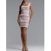 Romantic Contour Sleeveless Ruffle Knit Top and Skirt Two Piece Set(Pink)