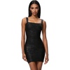 meilun Bandage Mini Dress Classic Casual Cross-Back Dress(Black)
