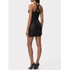 meilun Bandage Mini Dress Classic Casual Cross-Back Dress(Black)