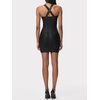 meilun Bandage Mini Dress Classic Casual Cross-Back Dress(Black)