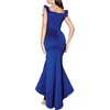 Sleeveless Square Neck Prom Evening Gowns Formal Ball Dresses Ruffle Fishtail Midi Dress